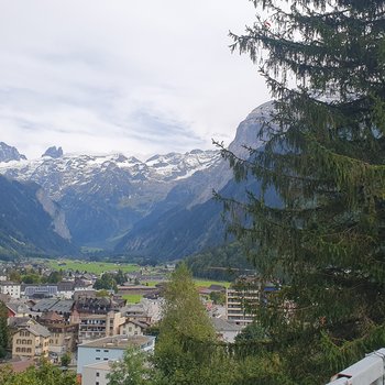 Blick auf das Dorf Engelberg